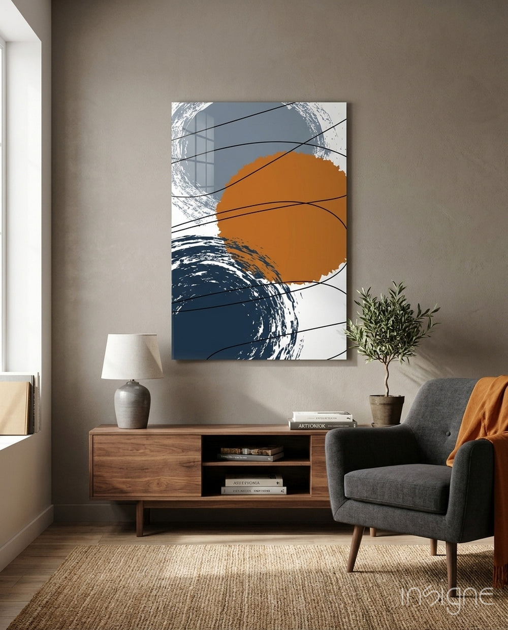 Chaotic Glass Wall Art - Lifestyle preview in a designer interior
