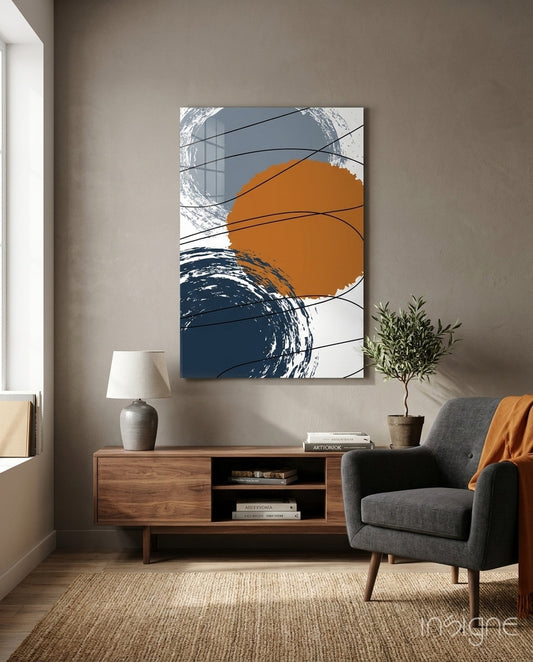 Chaotic Glass Wall Art - Lifestyle preview in a designer interior