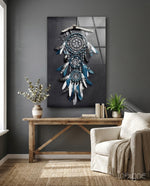 Dreamcatcher Glass Wall Art - Lifestyle preview in a designer interior