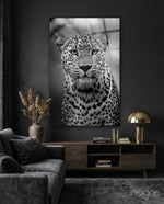 Leopard Glass Wall Art - Lifestyle preview in a designer interior