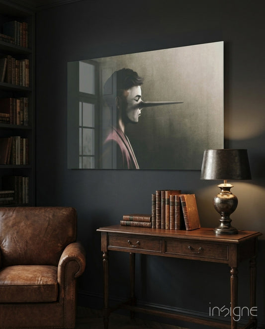 Liar Glass Wall Art - Lifestyle preview in a designer interior