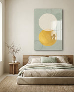 Sun and Moon Glass Wall Art - Lifestyle preview in a designer interior