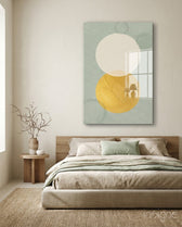 Sun and Moon Glass Wall Art - Lifestyle preview in a designer interior