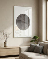 Black Moon Glass Wall Art - Lifestyle preview in a designer interior