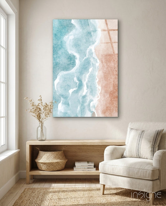 Beach  Glass Wall Art - Lifestyle preview in a designer interior
