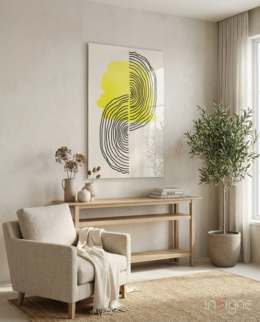 Abstract Sun Glass Wall Art - Lifestyle preview in a designer interior