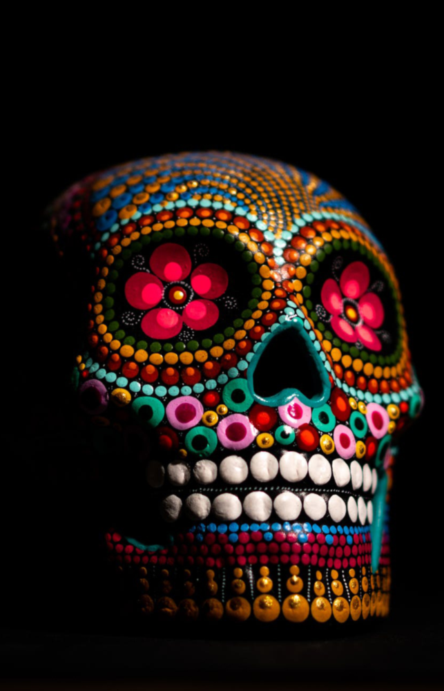 Sugar Skull Glass Wall Art