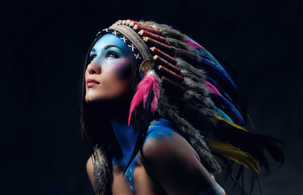 Red Indian Glass Wall Art
