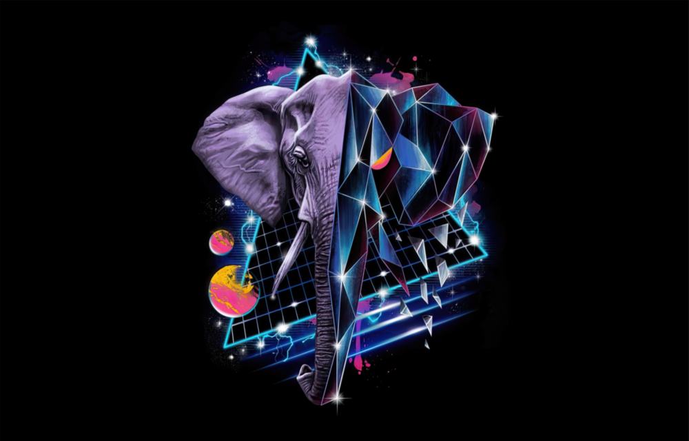 Diamond Elephant Glass Wall Art