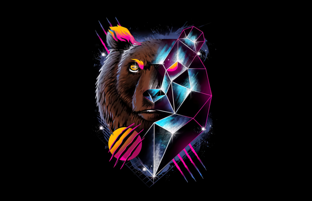 Diamond Bear Glass Wall Art