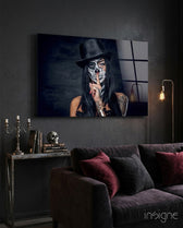 Sssh  Glass Wall Art - Lifestyle preview in a designer interior