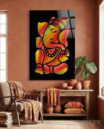 Ganesha Glass Wall Art - Lifestyle preview in a designer interior