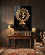 Shiva Nataraja Glass Wall Art - Lifestyle preview in a designer interior