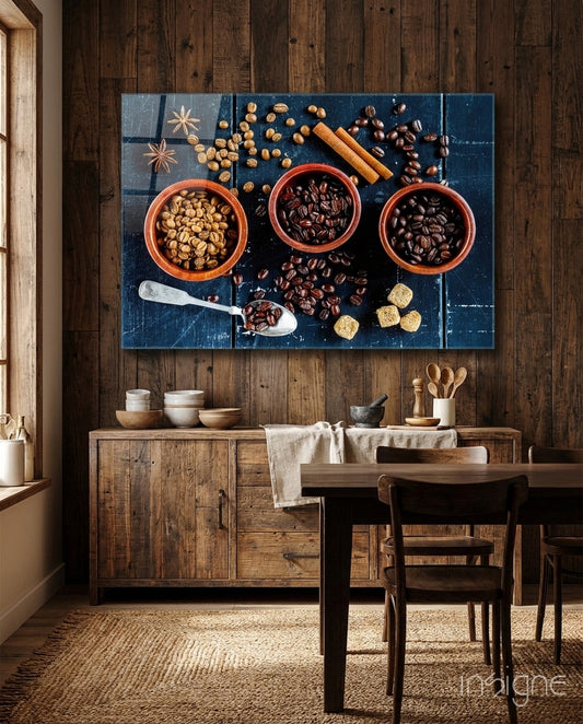 Spices Glass Wall Art - Lifestyle preview in a designer interior