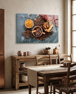 Spices Glass Wall Art - Lifestyle preview in a designer interior
