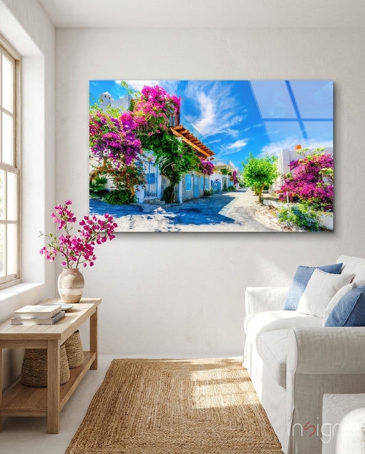 Aegean Beauties Glass Wall Art - Lifestyle preview in a designer interior