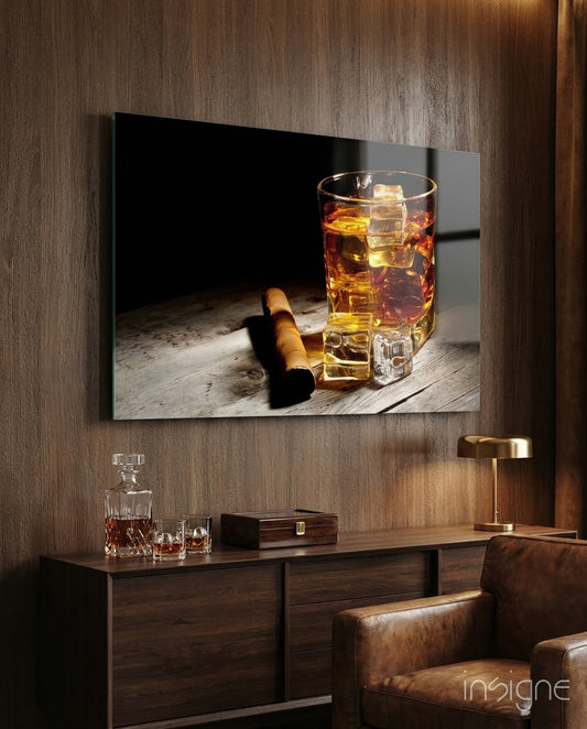 Whiskey Glass Wall Art - Lifestyle preview in a designer interior