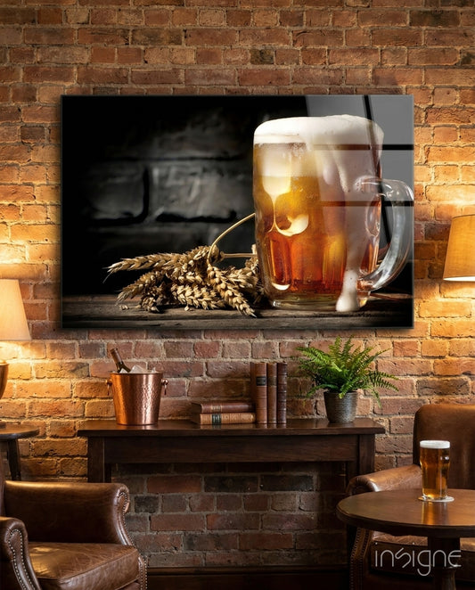 Beer Glass Wall Art - Lifestyle preview in a designer interior