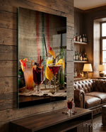 Cocktails Glass Wall Art - Lifestyle preview in a designer interior