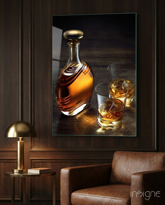 Whiskey Glass Wall Art - Lifestyle preview in a designer interior