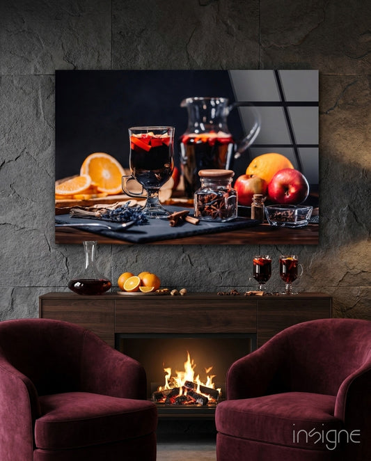 Noel Tea Glass Wall Art - Lifestyle preview in a designer interior
