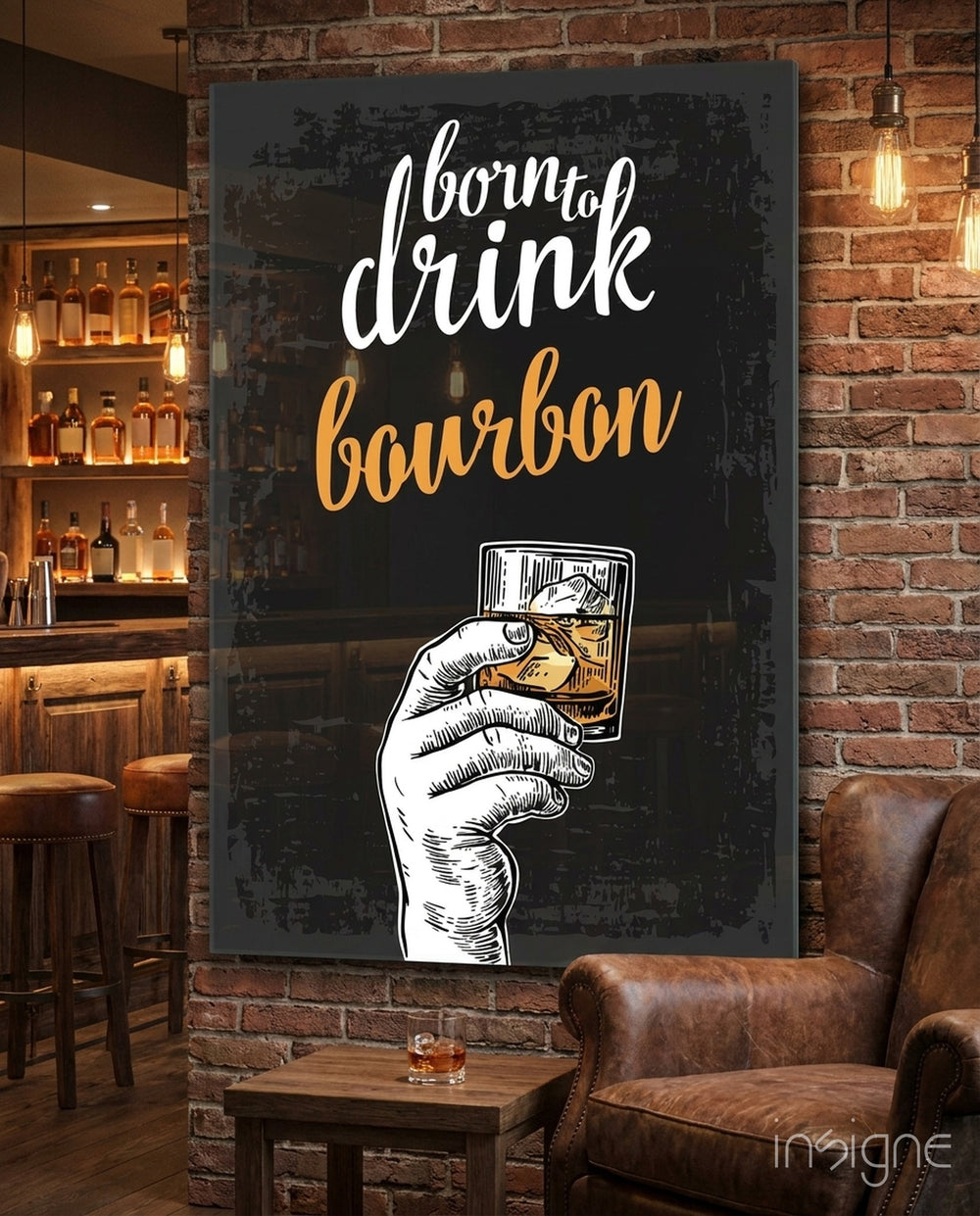 Bourbon Glass Wall Art - Lifestyle preview in a designer interior