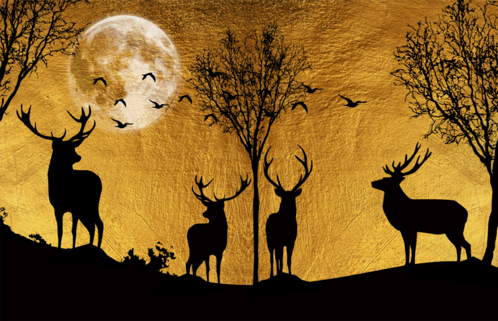 Deers Glass Wall Art
