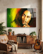 Reggae Dreadlocks Portrait Glass Wall Art