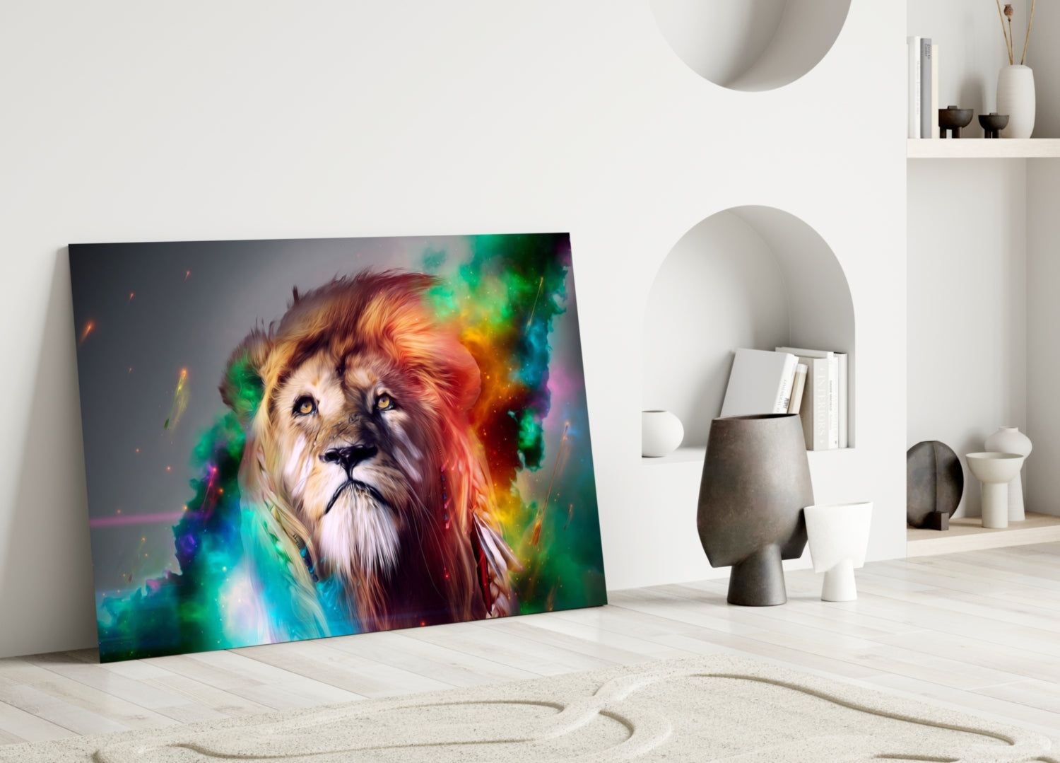 Lion Glass Wall Art.