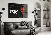 Darth Maul glass wall art styled above a console in a gaming room