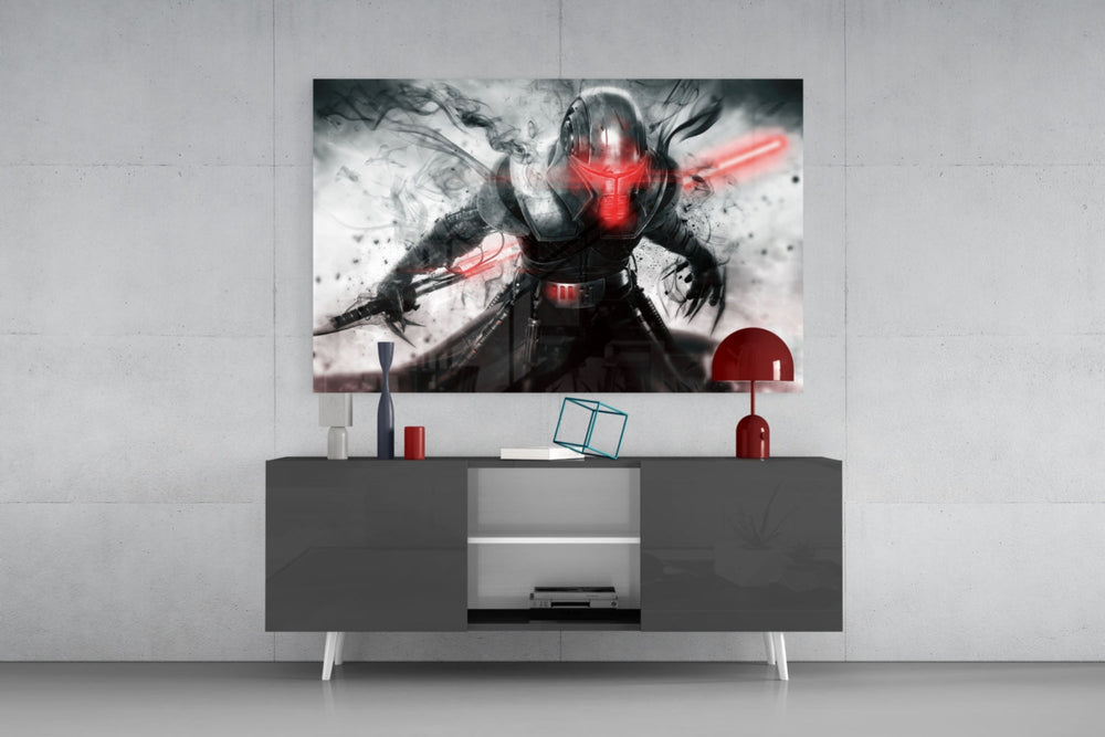 Lord Starkiller panel catching screen glow to reveal its menacing power