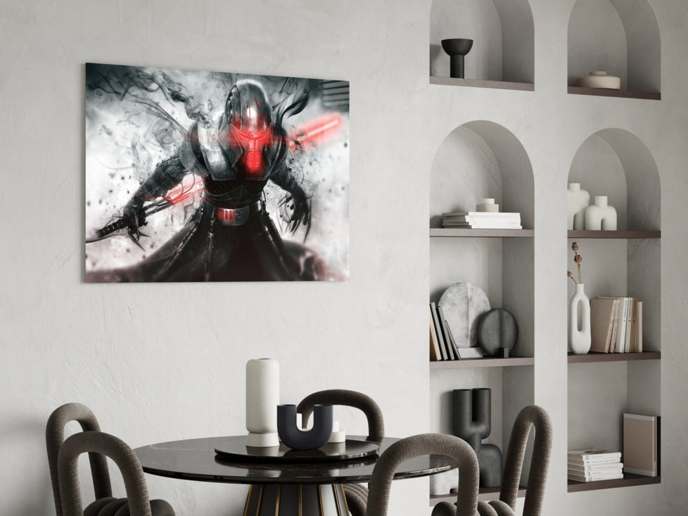 Lord Starkiller panel adding editorial drama to a man cave