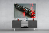 Light Saber panel catching directional light to reveal its mysterious craft
