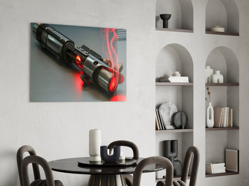 Light Saber panel adding editorial drama to a man cave