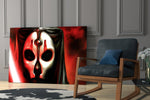 Darth Nihilus glass print enhancing a teen lounge with cinematic mood