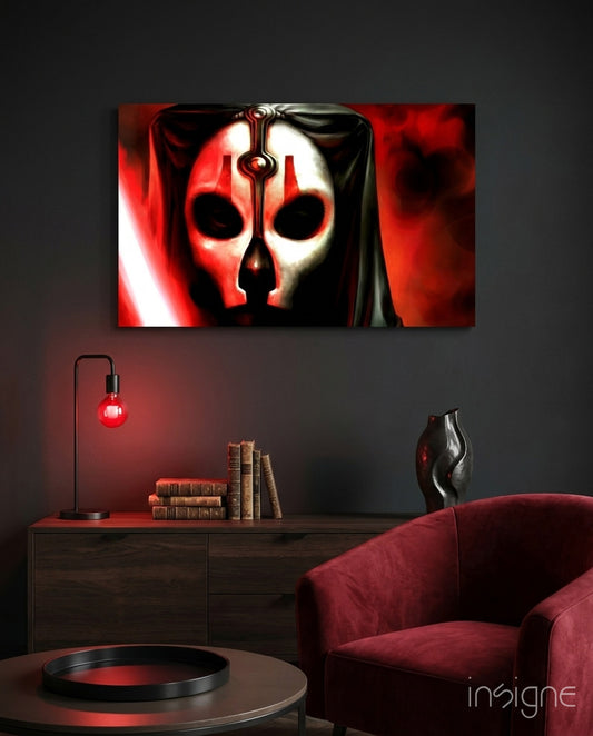 Darth Nihilus Glass Wall Art - Lifestyle preview in a designer interior