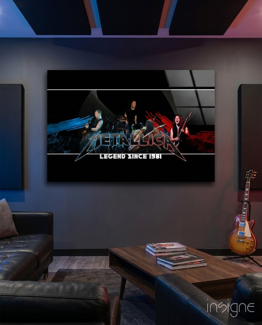 Metallica Glass Wall Art - Lifestyle preview in a designer interior
