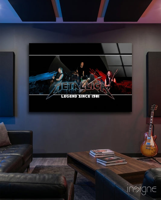 Metallica Glass Wall Art - Lifestyle preview in a designer interior