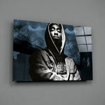 Cinematic-portrait panel bringing brooding gravity to a contemporary music room
