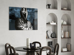 Tupac Shakur panel adding editorial drama to a man cave
