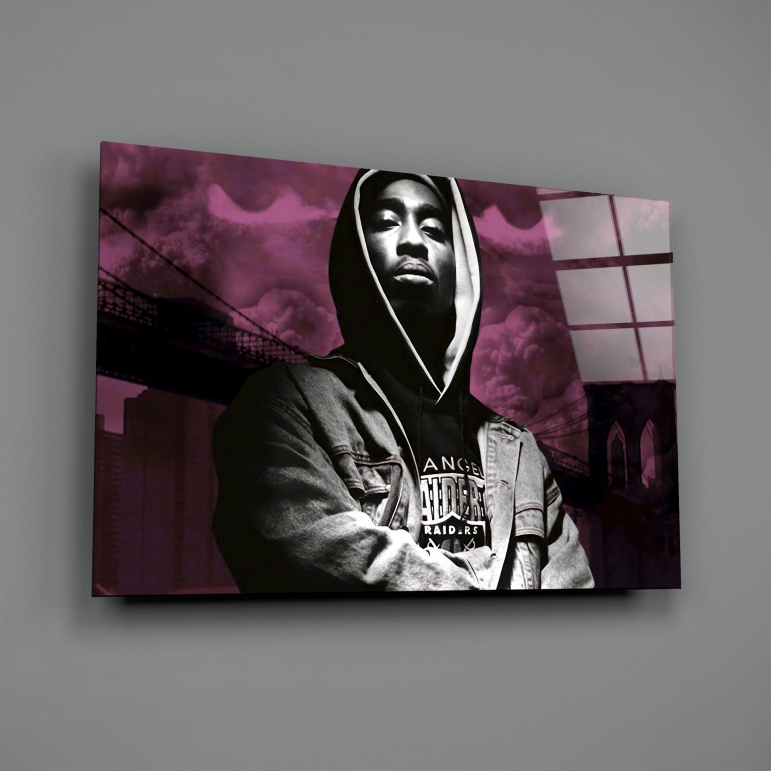 Tupac Shakur Glass Wall Art.