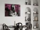 Tupac Shakur panel adding editorial drama to a man cave