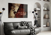 Fight Club: Rule 1 glass wall art styled above a desk in an office
