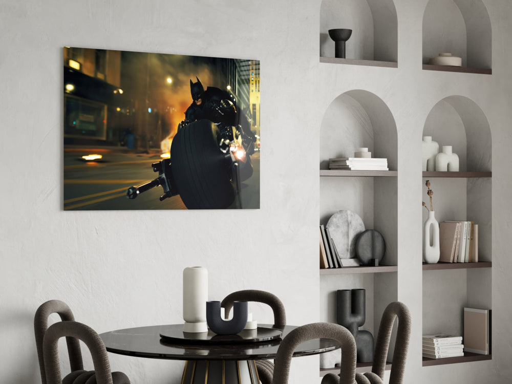 Batman panel adding editorial drama to a man cave