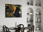 Batman panel adding editorial drama to a man cave