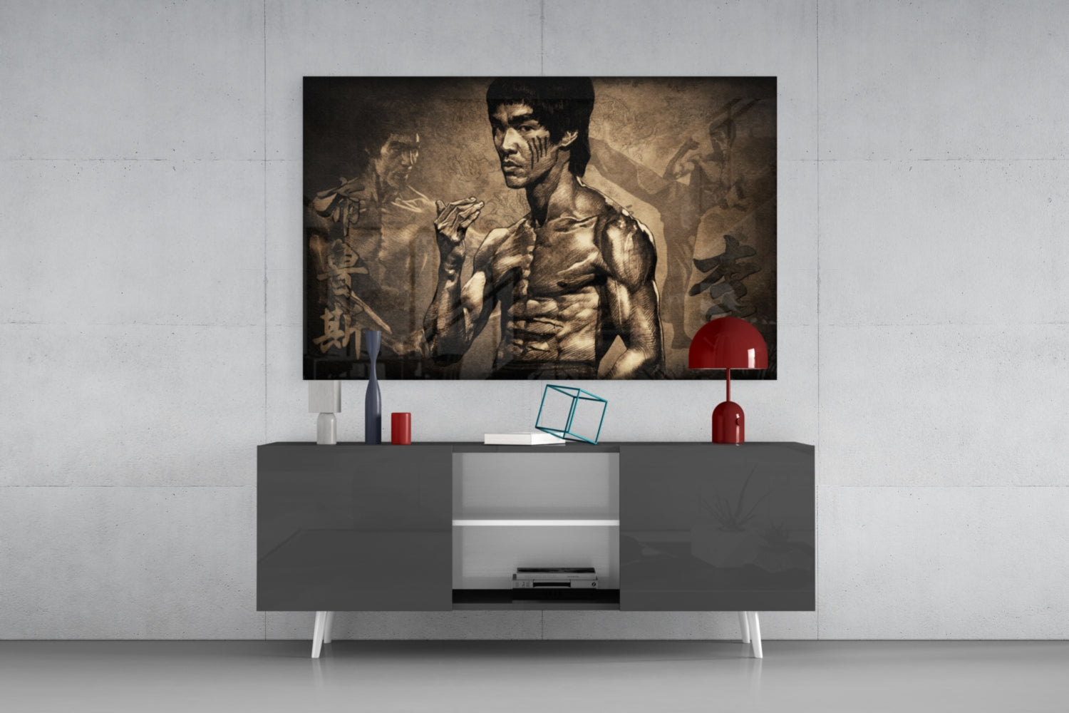 Bruce Lee Glass Wall Art.