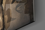 Bruce Lee artwork anchoring a wall with warm retro palette