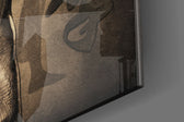 Bruce Lee artwork anchoring a wall with warm retro palette