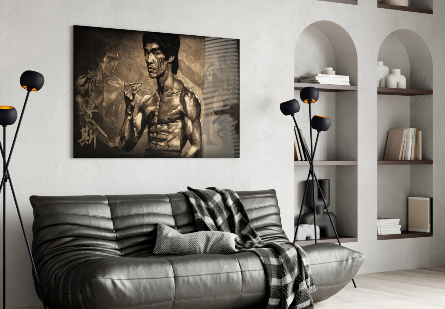 Bruce Lee Glass Wall Art.