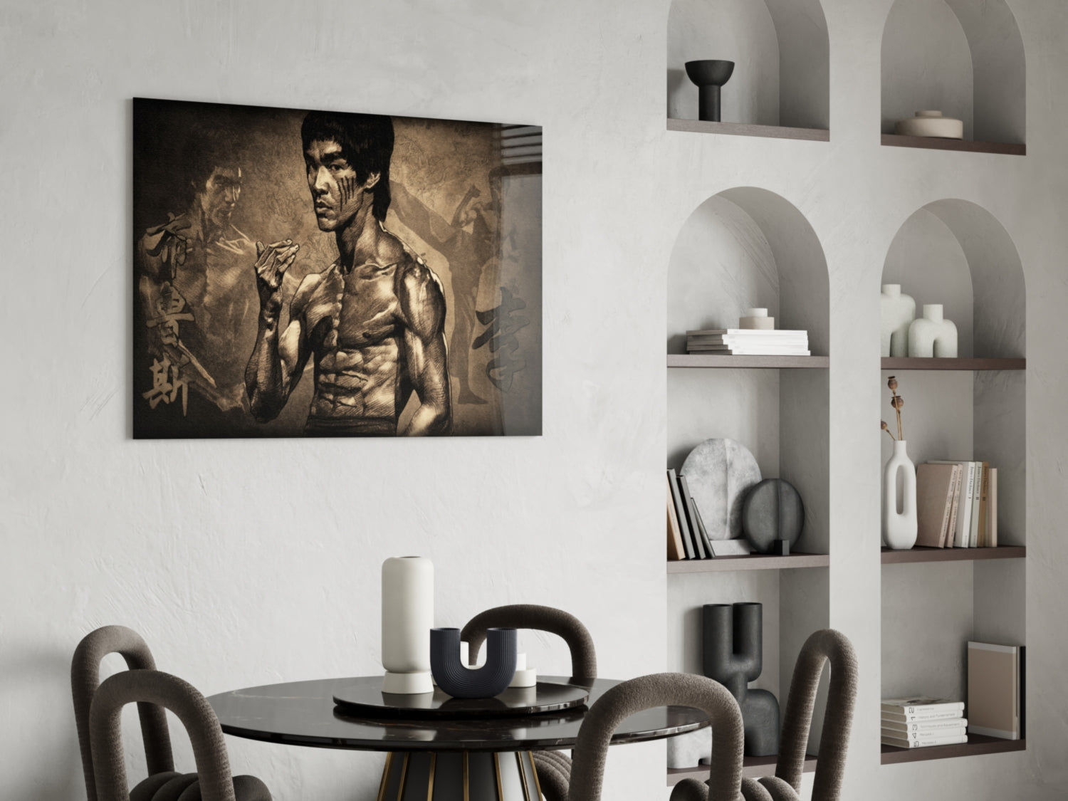 Bruce Lee Glass Wall Art.